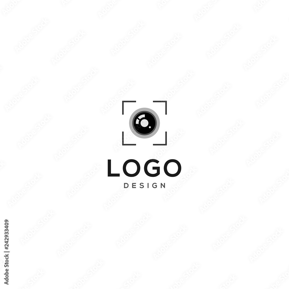 Vector logo design, lens icons and photography