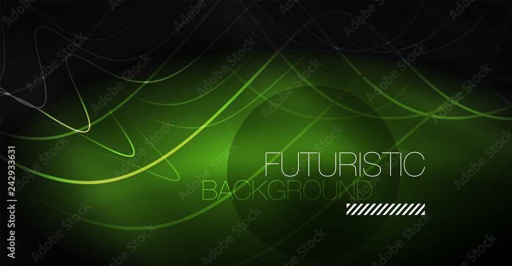 Neon lines wave background. Abstract composition Neon lines wave background. Abstract composition