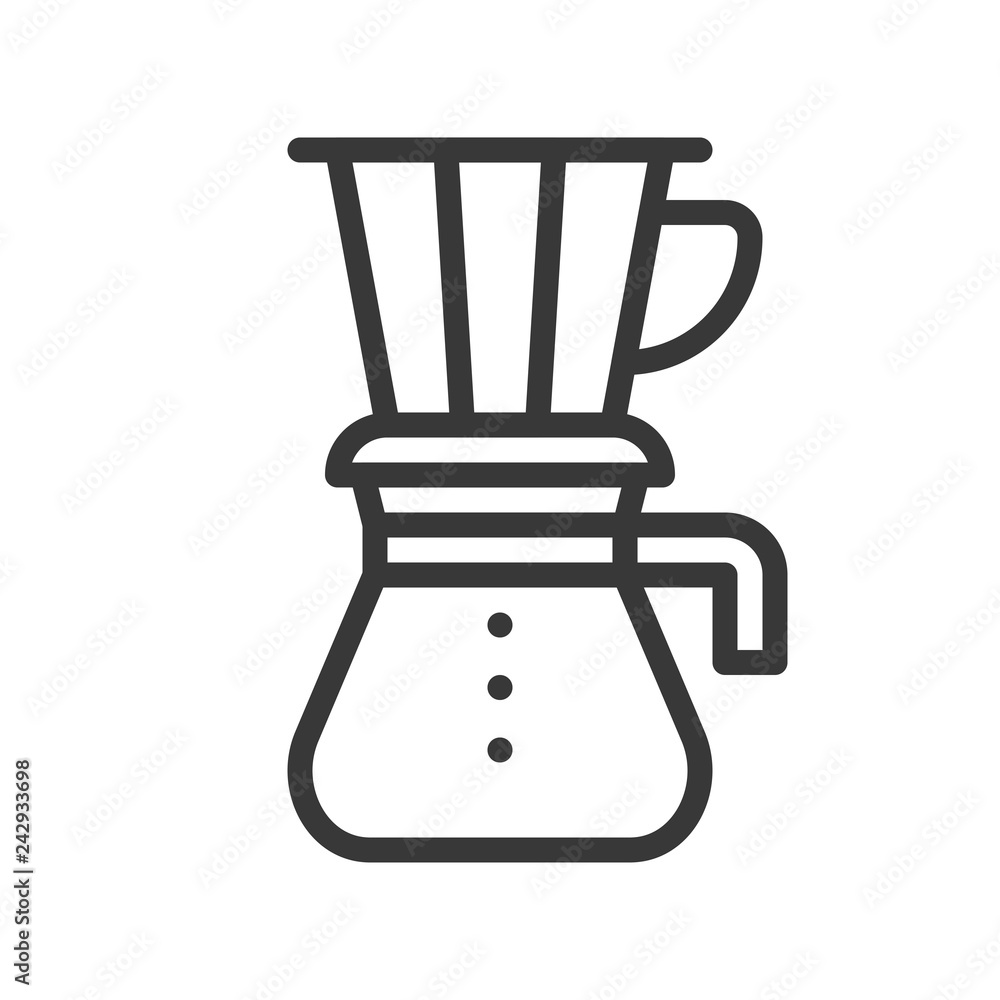 Drip coffee vector, coffee related line style editable stroke icon Drip coffee vector, coffee related line style editable stroke icon