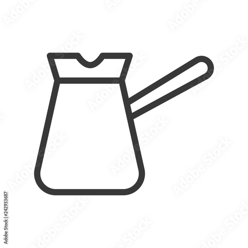 Turkish cezve vector, coffee related line style editable stroke icon