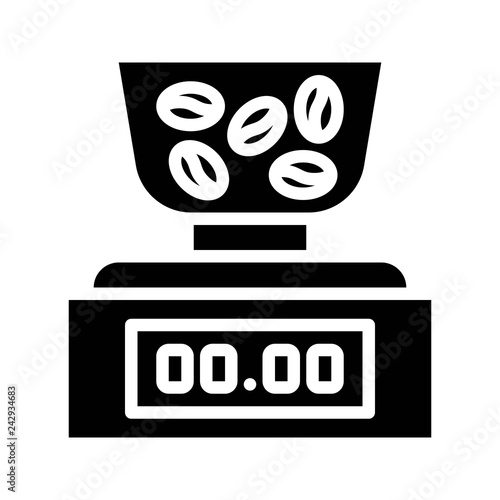 Digital weighing vector, coffee related solid style