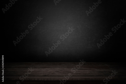 blank table with dark background