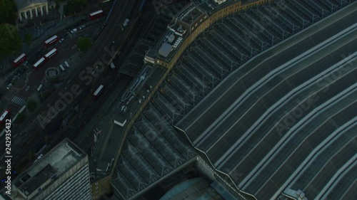 Aerial sunset view Waterloo railway Station London cityscape  photo