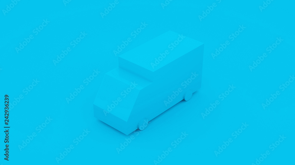 Delivery, isometric blue truck. 3D illustration Delivery, isometric blue truck. 3D illustration