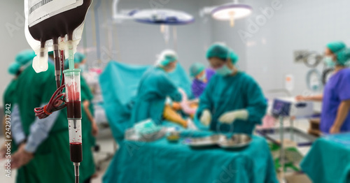 Blood supply, blood bags, treatment for patients accident and emergency operating room or patients , blur