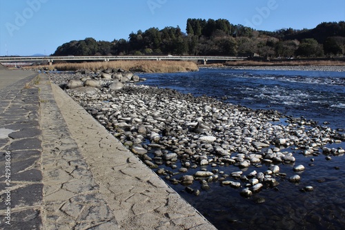 Valokuva Concrete dike on the bank of Kuma River in Japan