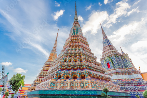 pagodes du temple de Wat Pho, Bangkok, Thaïlande  photo