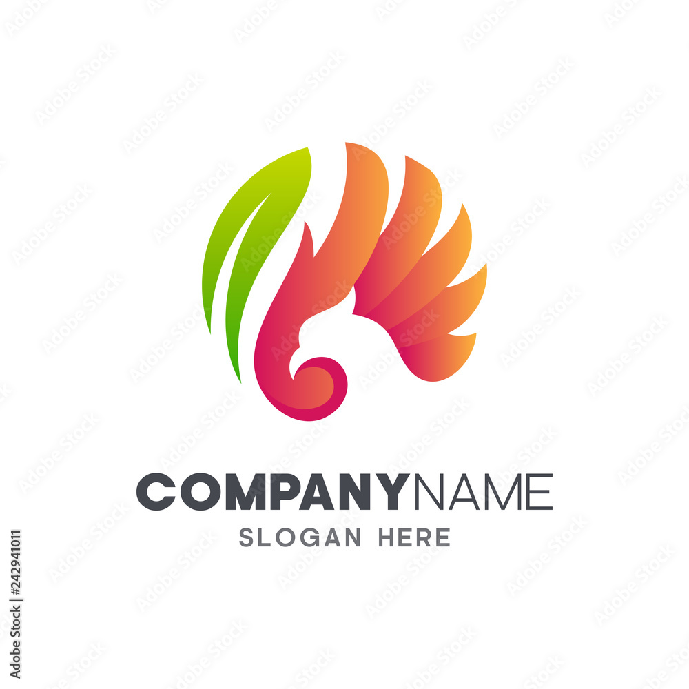 Obraz premium eagle + leaf vector logo