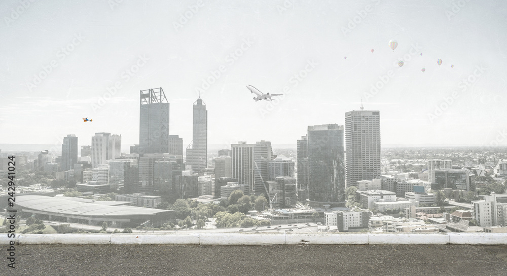 Fototapeta premium Bird eye view on city