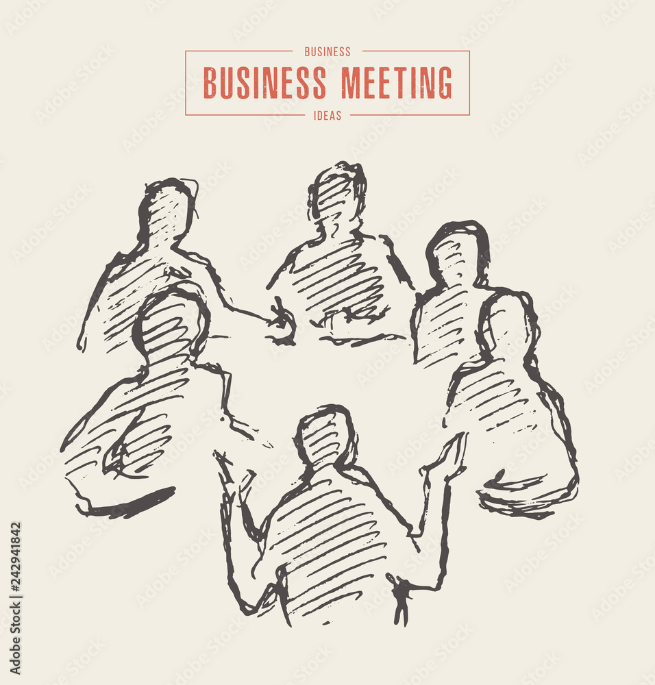 Business meeting brainstorming team a work vector Business meeting brainstorming team a work vector