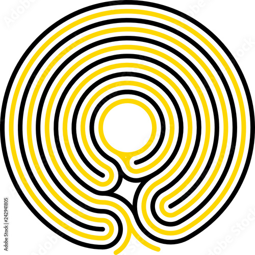 maze, classical, round, 5 circuits, variant 4
