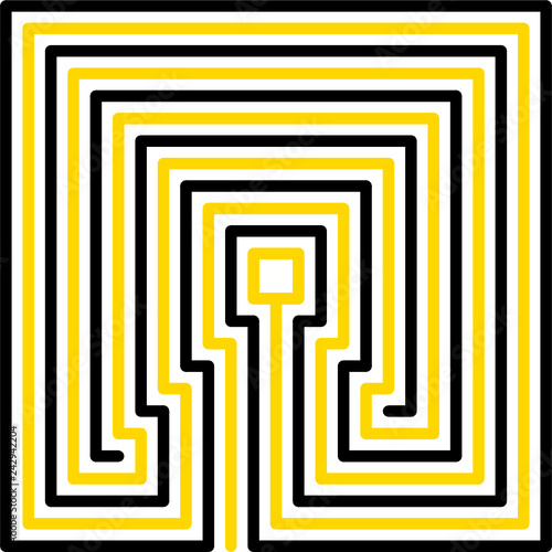 maze, classical, square, 5 circuits, variant 2