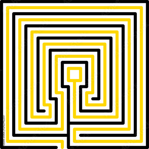 maze, classical, square, 5 circuits, variant 3