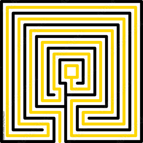 maze, classical, square, 5 circuits, variant 4