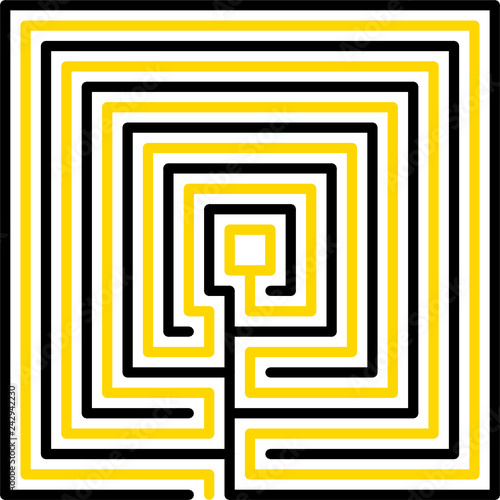 maze, classical, square, 5 circuits, variant 7