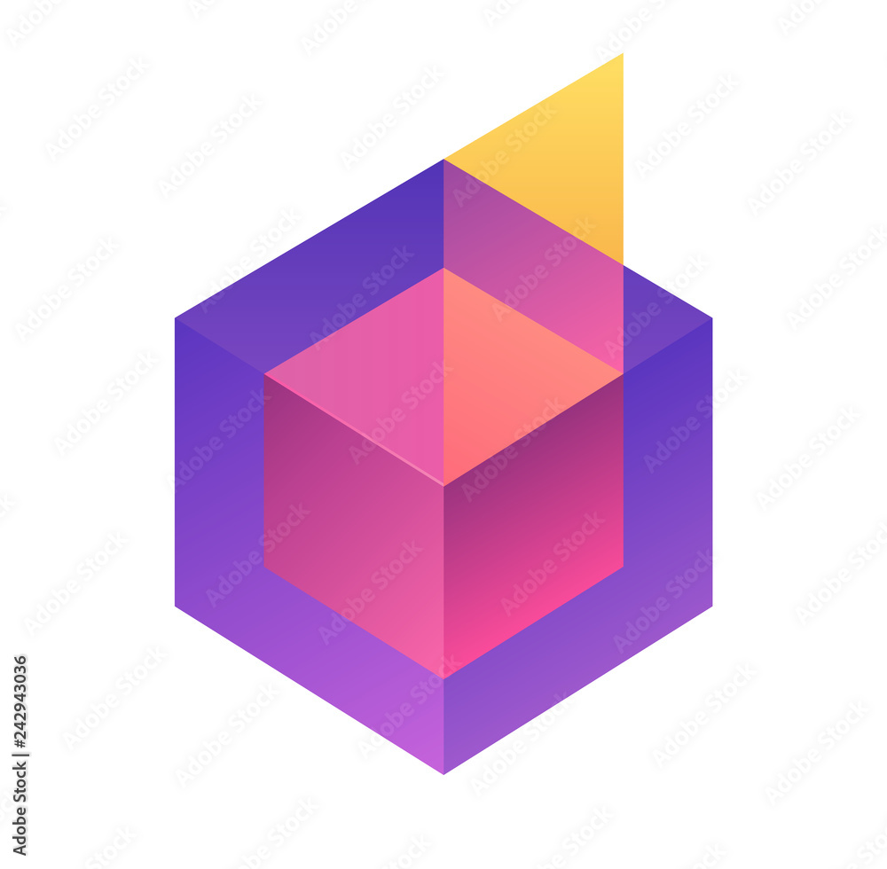 Modern icon design logo element. Best for identity and logotypes. Square geometric perspective logo. Modern icon design logo element. Best for identity and logotypes. Square geometric perspective logo.