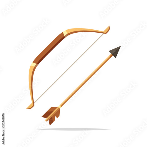 Bow and arrow vector isolated illustration