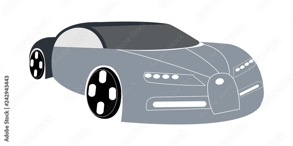 Vector illustration of gray super car Vector illustration of gray super car