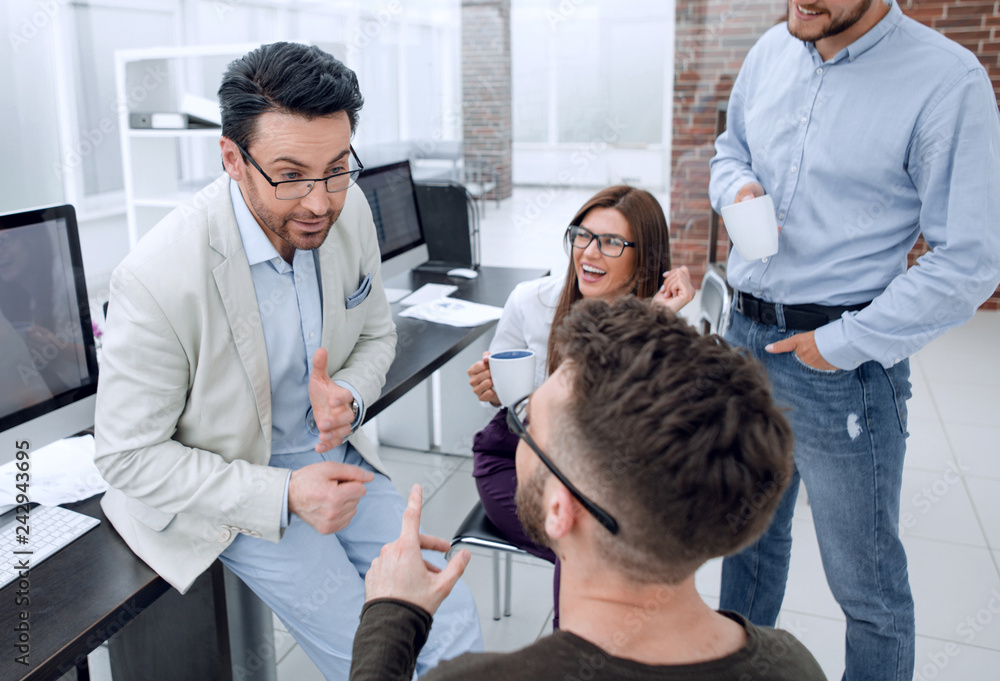 Fototapeta premium modern business team during coffee break.