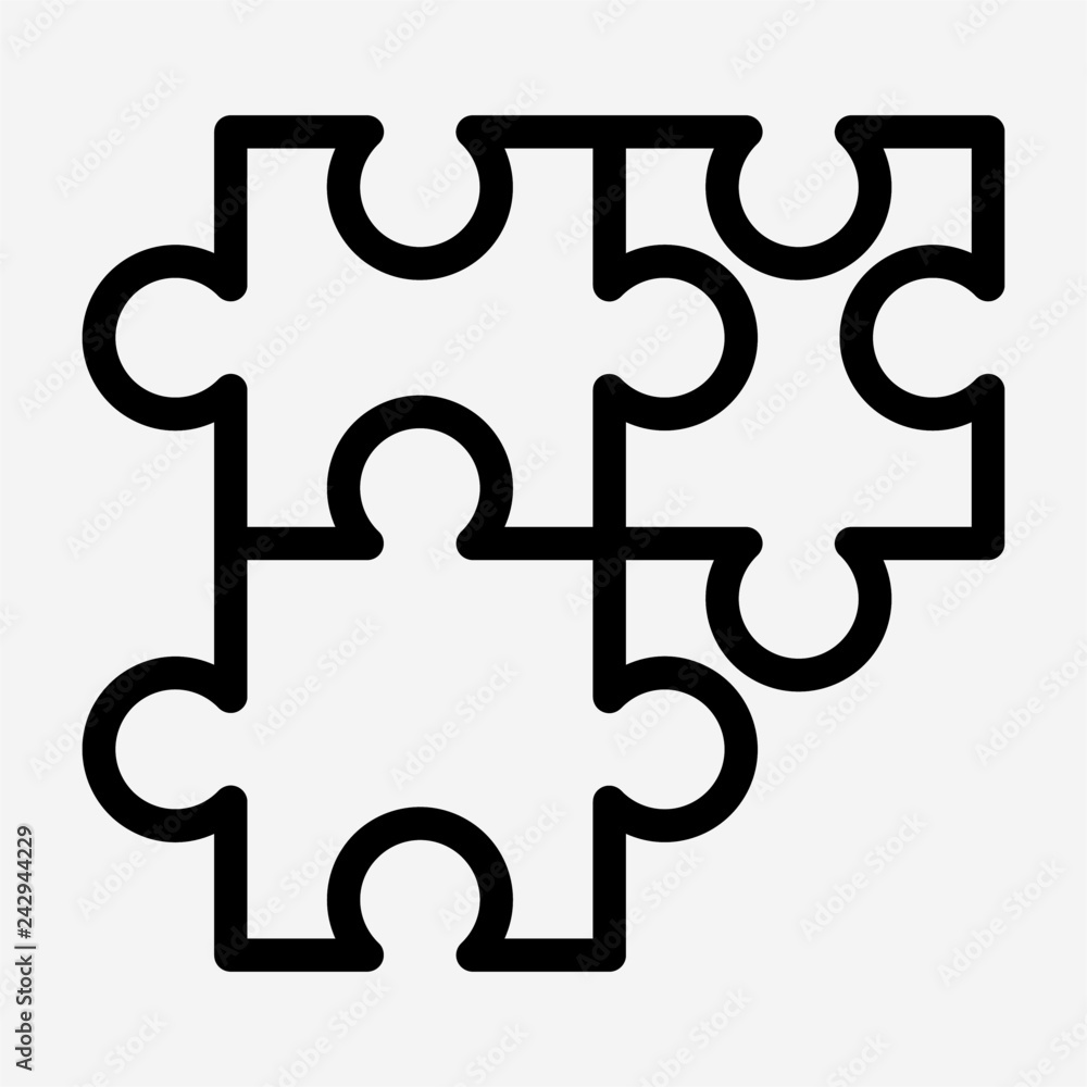 Outline jigsaw puzzle pixel perfect vector icon Outline jigsaw puzzle pixel perfect vector icon
