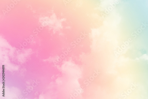 Sun and cloud background with a pastel colored    