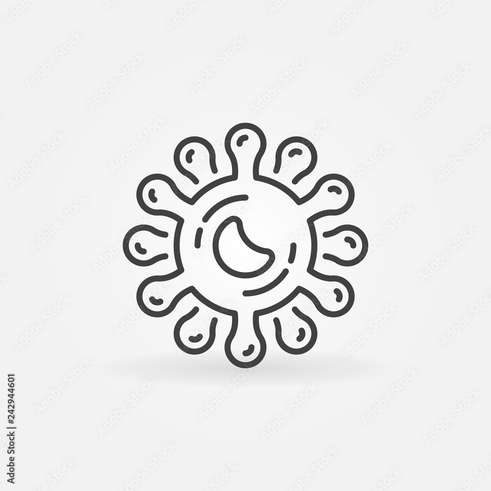 Virus concept simple vector icon or sign in outline style Virus concept simple vector icon or sign in outline style