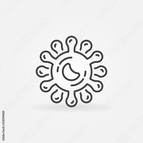 Virus concept simple vector icon or sign in outline style
