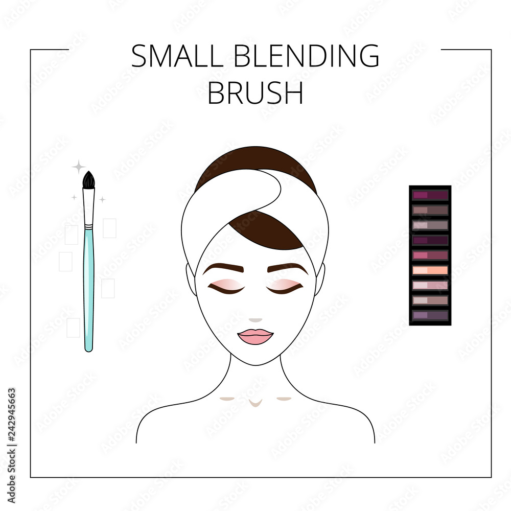 How to use small blending brush, eyeshadow palette. Beautiful young ...