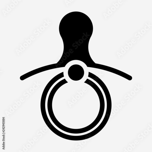 Glyph nipple baby toy pixel perfect vector icon