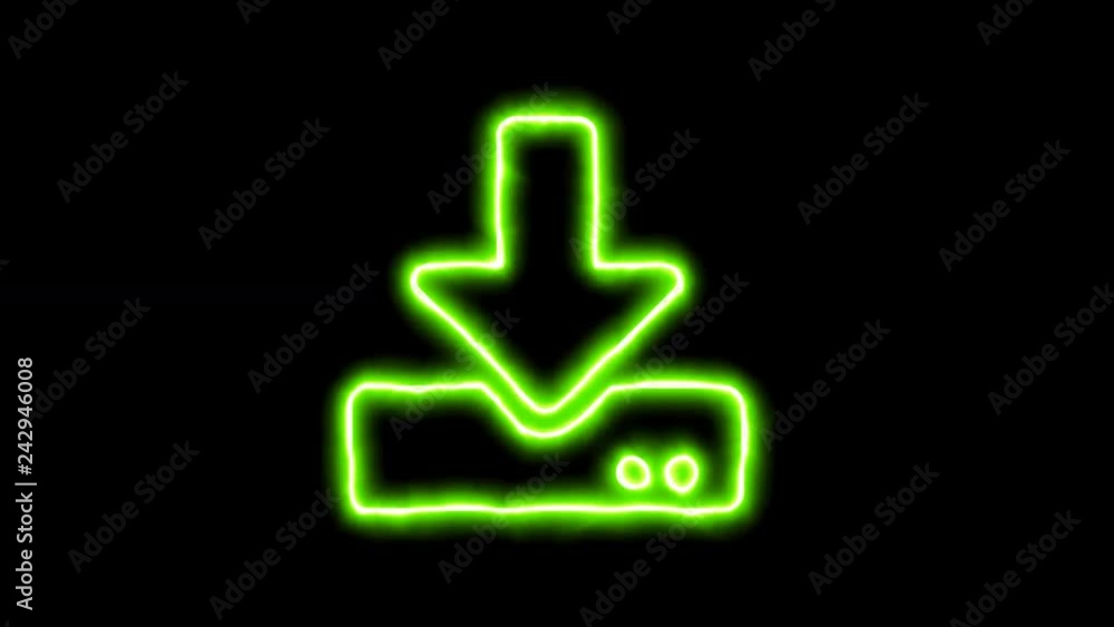 The appearance of the green neon symbol download. Flicker, In - Out. Alpha channel Premultiplied - Matted with color black The appearance of the green neon symbol download. Flicker, In - Out. Alpha channel Premultiplied - Matted with color black