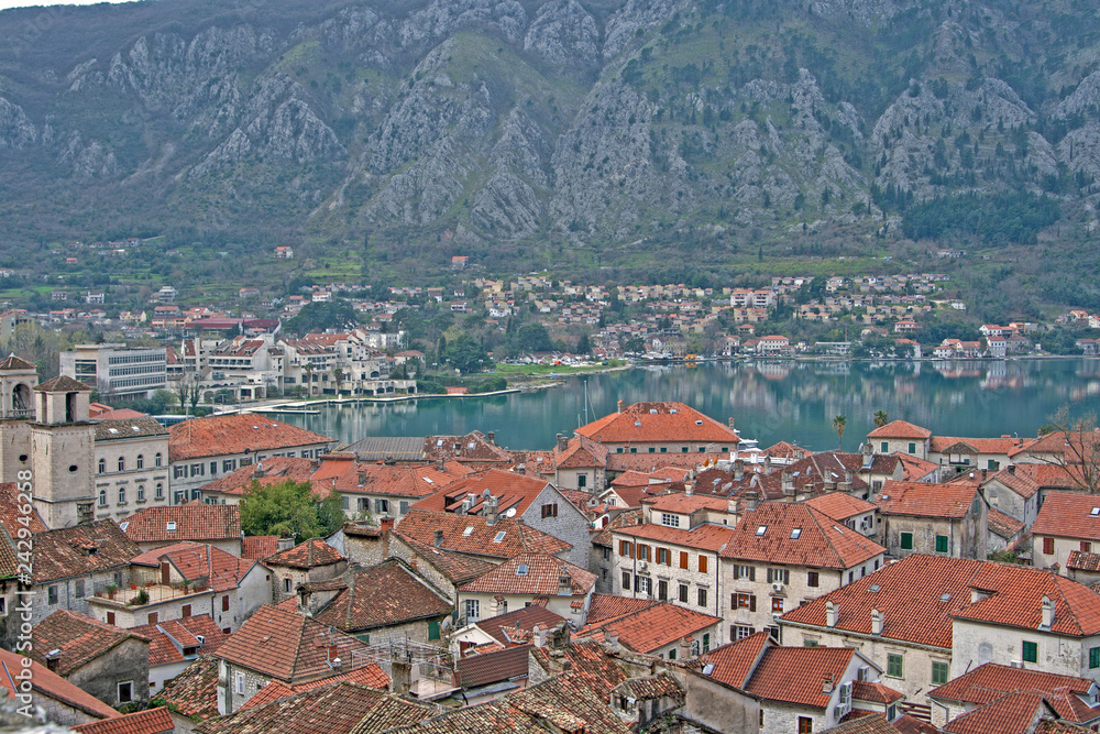 Nice scenic view from trail to Kotor, Montenegro