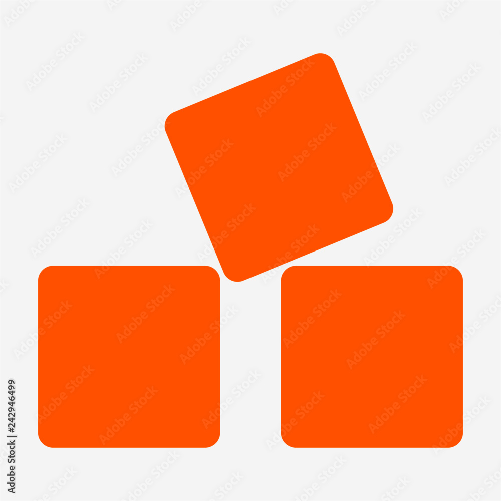 Flat alphabet block pixel perfect vector icon