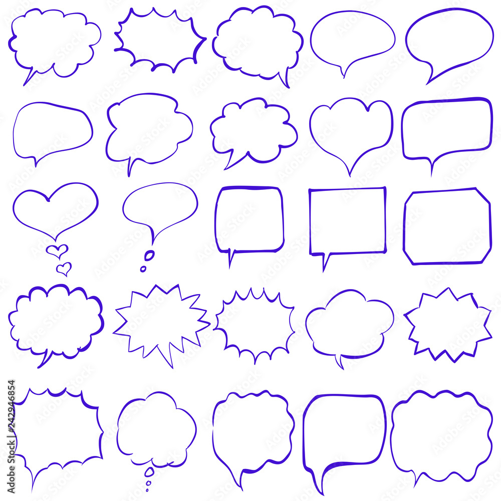 Fototapeta premium 手書き 吹き出しセット