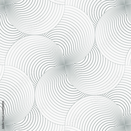 geometric pattern vector. Vector repeating tile texture. Overlapping circles funky theme or abstract spiral shell . pattern is on swatches panel