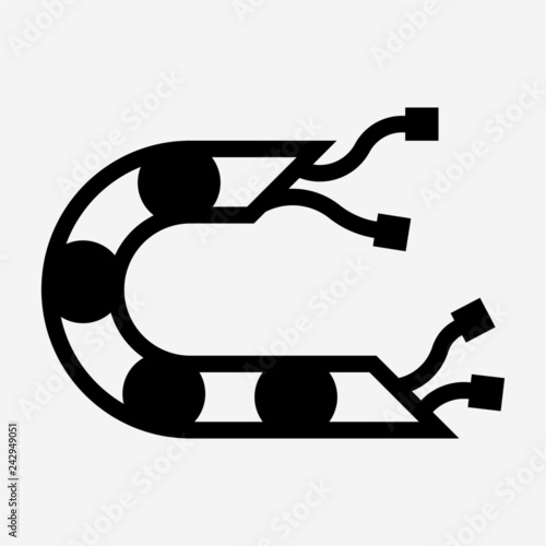 Glyph cable carrier pixel perfect vector icon