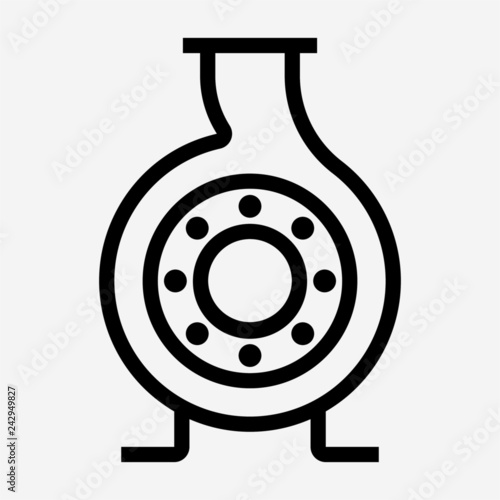 Outline centrifugal pump pixel perfect vector icon