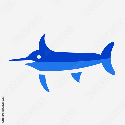 Flat Swordfish pixel perfect vector icon