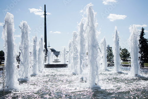fountain in Victory Park in Moscow photo