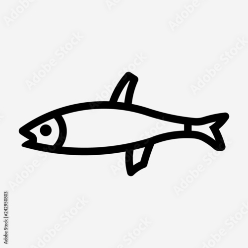 Outline Anchovy pixel perfect vector icon
