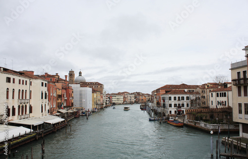 Venice, view of the the Grand canal. February 2018. Venetian architecture. 