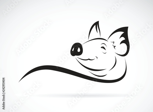 Vector of pig head design on white background. Animal farm. Easy editable layered vector illustration.