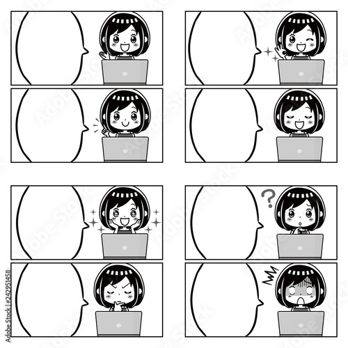 マンガ　セリフ　PC　女性