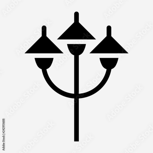 Glyph triple floor lamps pixel perfect vector icon