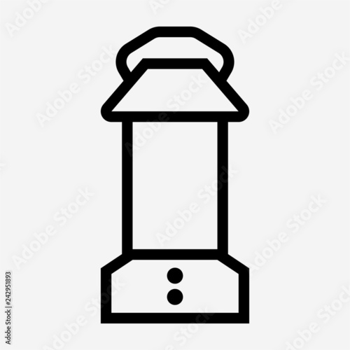 Outline rechargeable lamp pixel perfect vector icon