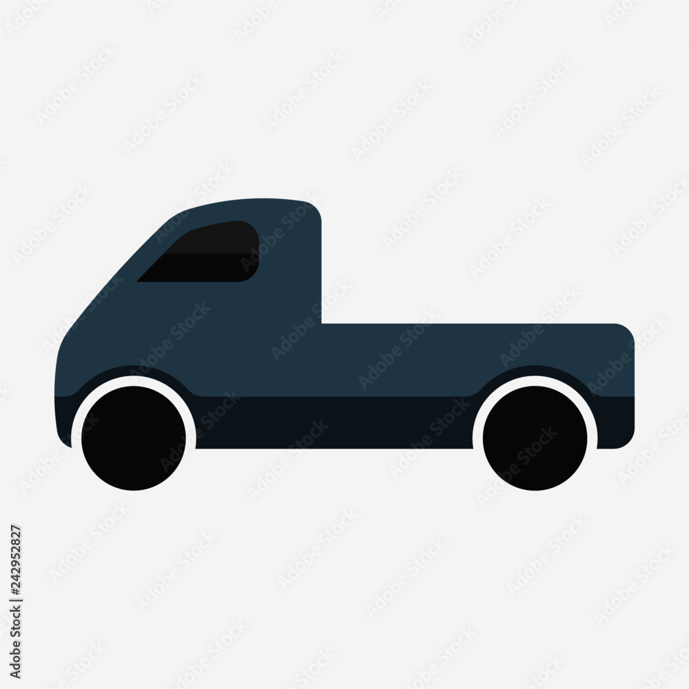 Flat Mini truck pixel perfect vector icon Flat Mini truck pixel perfect vector icon