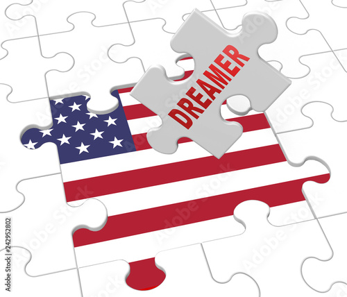 Fotografia Daca Kids Dreamer Legislation For Us Immigration - 3d Illustration