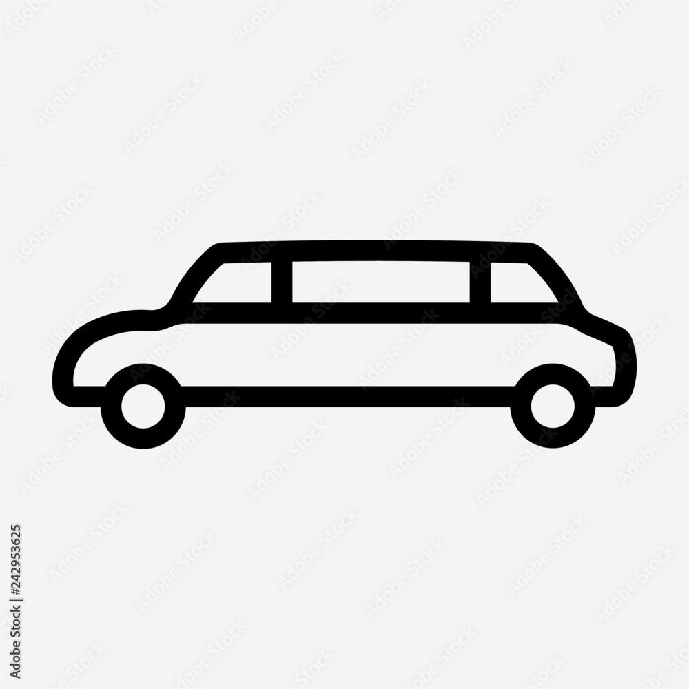 Outline Limousine pixel perfect vector icon