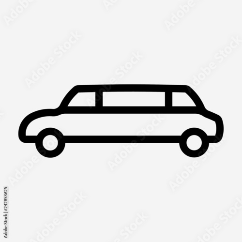 Outline Limousine pixel perfect vector icon