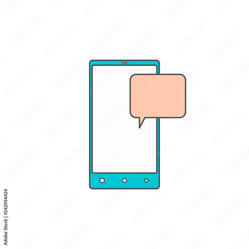 online chat application hand phone flat icon vector online chat application hand phone flat icon vector