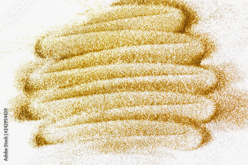 Closeup of golden glitter d...
